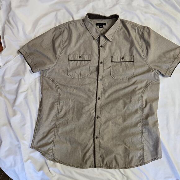 Vintage Structure NWOT Slim Fit Mens Short Sleeve Button-Up Shirt, Size XXL Y2K - Picture 8 of 11